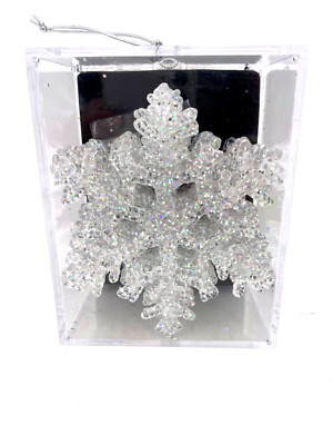 Department 56-Shimmer Snowflakes Glitter Ornament, Set of 10 with hook 4'' #94429