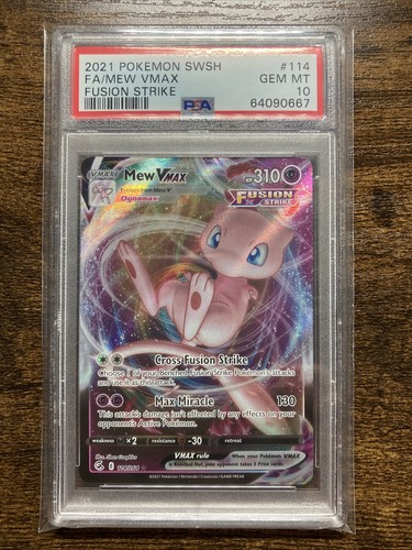 Mew VMAX 114/264 Full Art Ultra Rare Fusion Strike PSA 10 Mew VMAX 114/264 Full Art Ultra Rare Fusion Strike PSA 10