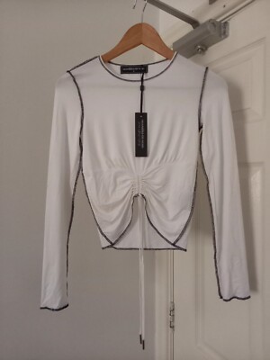 New Maniere De Voir White And Black Adjustable Top Size 6