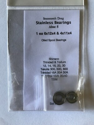 Smooth Drag #38 SHIMANO Trinidad & Torium 12, 14, 16, 20 & 30 SS Ball Bearings 