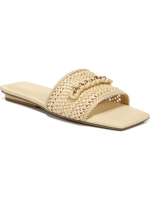 FRANCO SARTO Женские бежевые плетеные сандалии с цепочкой Caven Square Toe Slip On Slide 8 M