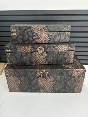 3 Reptile Print Women’s Nesting Storage Boxes