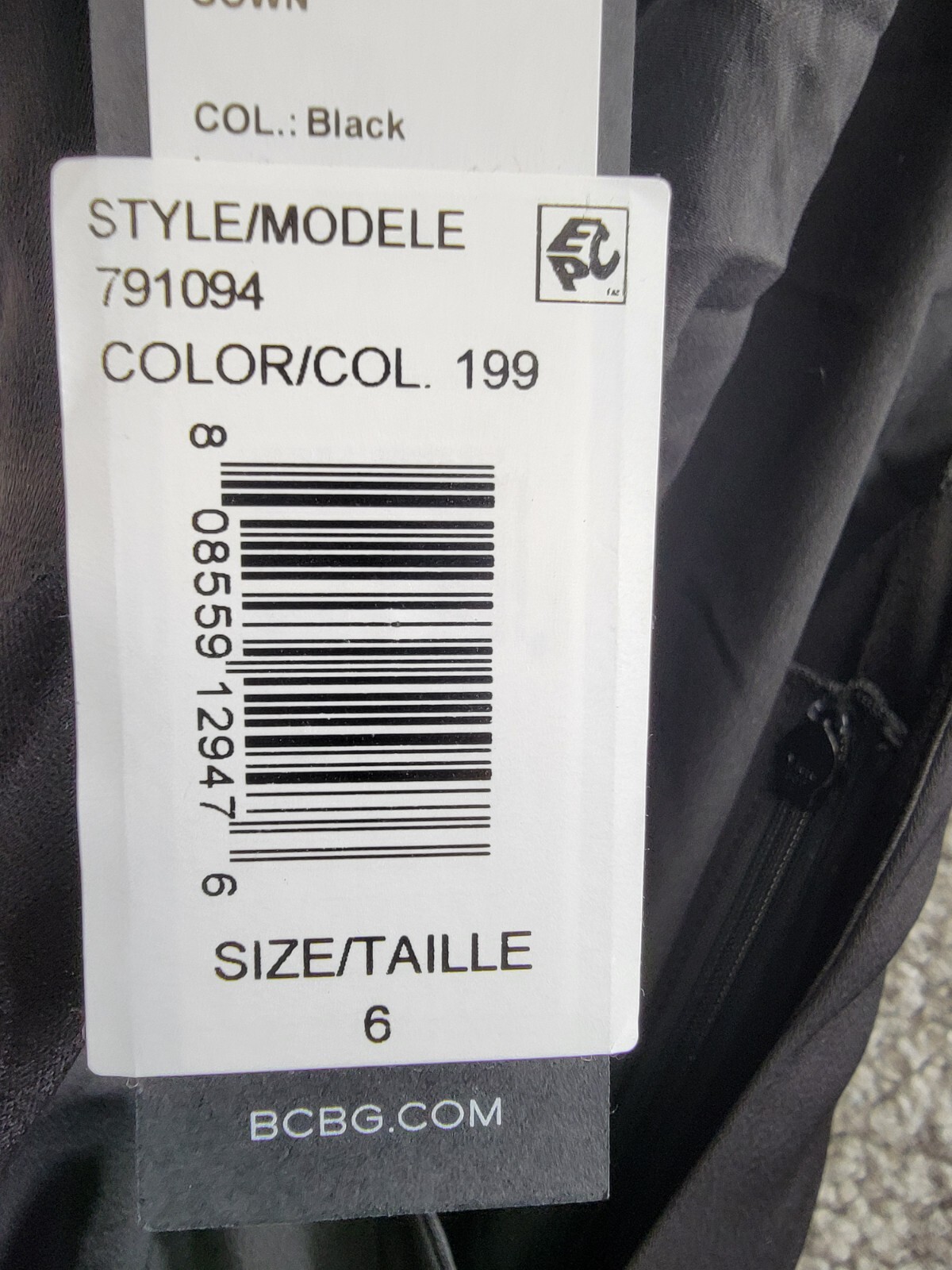 BCBGMAXAZRIA Cowl Neck Halter Gown Women's 6 Black Twist Detail Side Zip Closure - Picture 15 of 15