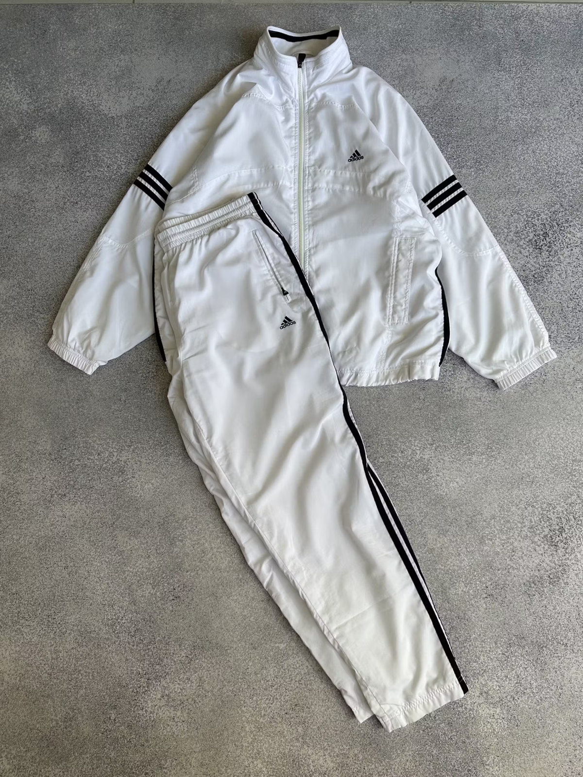 VTG Adidas Y2K Nylon White Tracksuit eBay