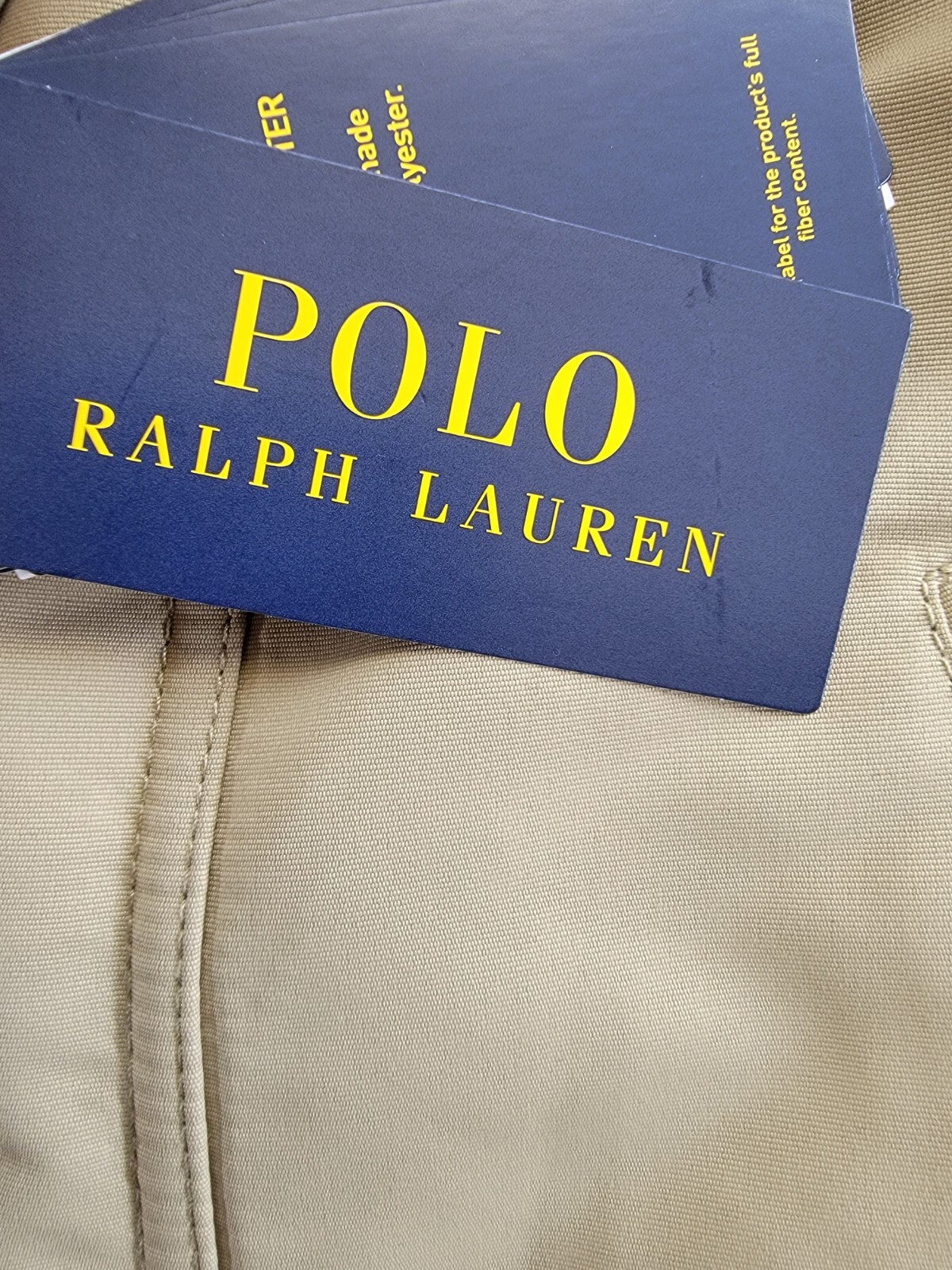 Polo Ralph Lauren Artificial-fur-Trim Down Parka Jacket Boys XL 18-20 Khaki Snap - Picture 17 of 18