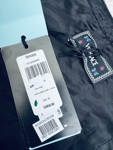 Pre-owned Versace Logo Print Cut Out Monogram Mini Dress Leather Trims It 40 Us 4 $3050 In Brown Tan