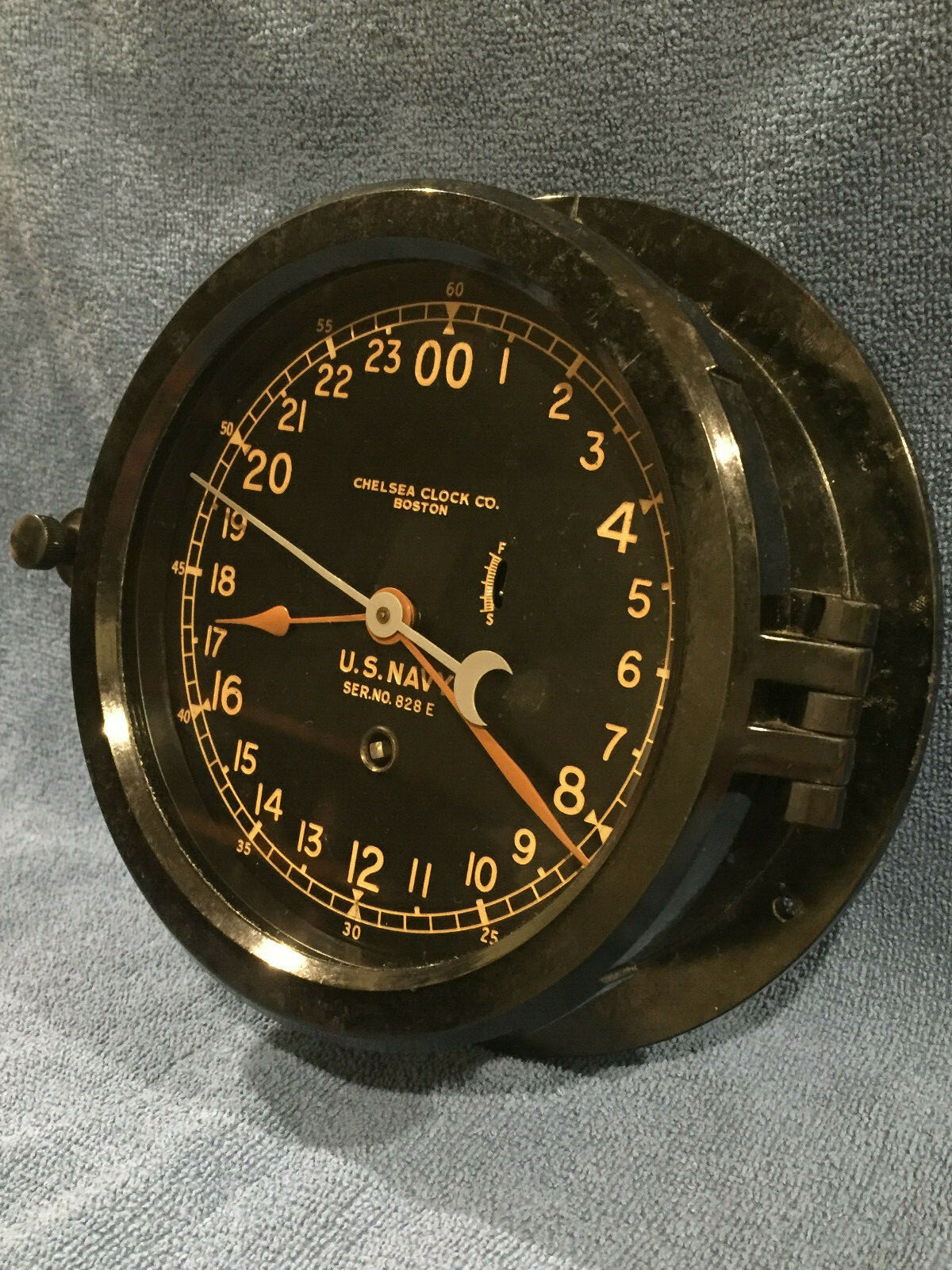 ** Fully Restored** WWII US NAVY 24HR. Chelsea Ship Clock **RARE 11E Movement**