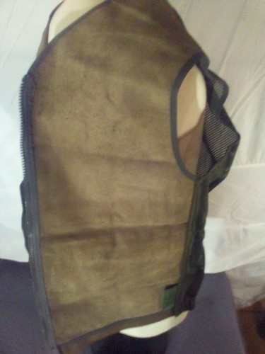 Vintage Jerkin Protective Combat Vest Hunter Green Leather & Mesh Camo,DPM, sz L