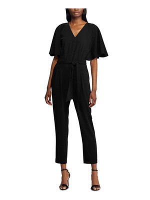 

RALPH LAUREN Женский черный комбинезон-кимоно с V-образным вырезом и прямыми штанинами Размер