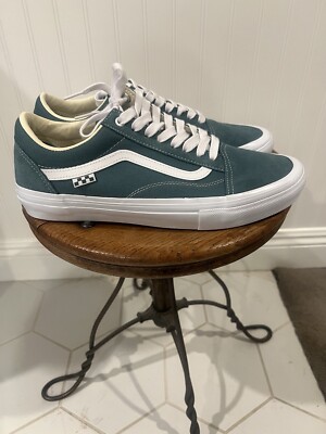 MENS NEW VANS SKATEBOARDING OLD SKOOL. TEAL TRUE WHITE SIZE 12. NEW WINTER COLOR