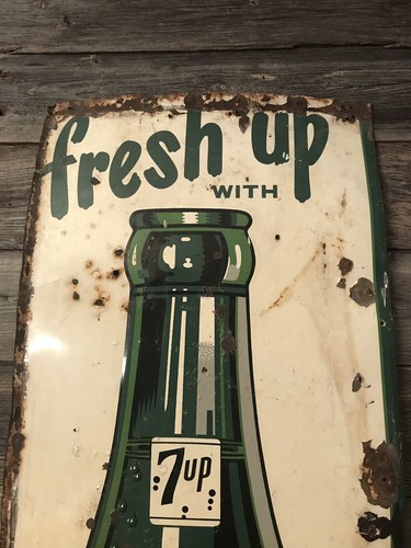 Vintage 7Up Bottle Sign Advertising 7Up Sign