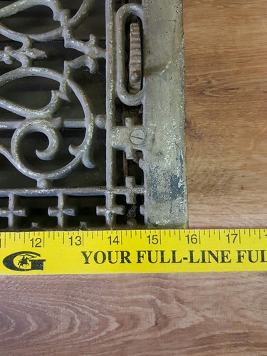 Antique  19th century Ornate Heat Register Cast Iron Wall Floor Grate Heat Vent