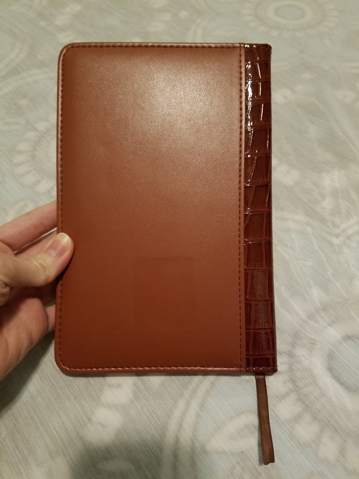 Journal Notebook Faux Crocodile Textured Hardcover Brown w/ Ribbon Bookmark