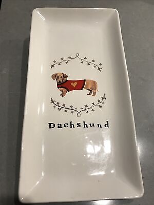 Magenta Christmas Dachshund Dog Serving Platter Dish Holiday 2016 NEW RARE