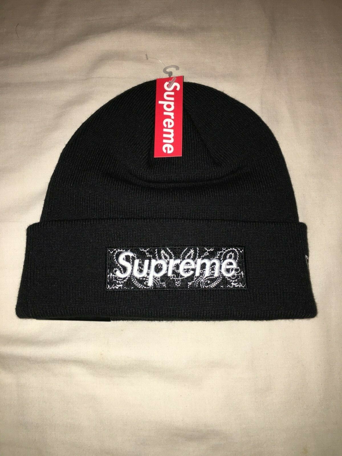帽子 supreme bandana box logo beanie black Supreme New Era Box Logo Beanie (FW19) - $38