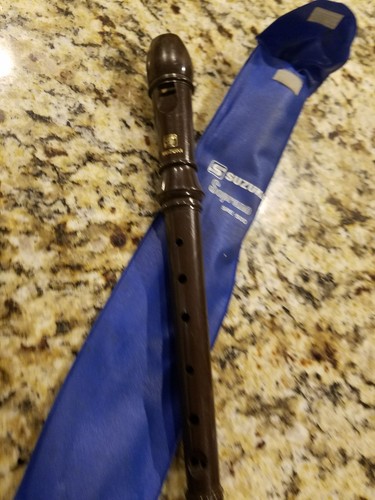 SUZUKI Vintage Soprano Recorder Flute SRE-500 Brown recorder music intstrument