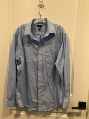 NWOT George men s large dress shirt blue long sleeve button pocket cotton blend