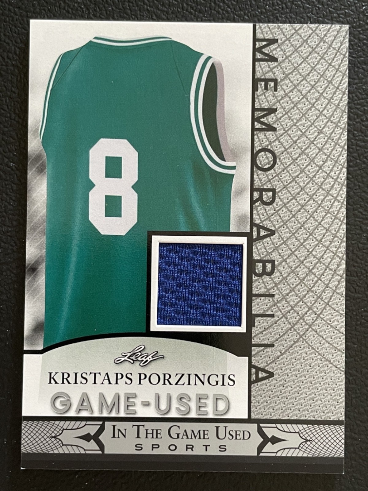 2024 Leaf In The Game Used Memorabilia Silver Kristaps Porzingis Jersey