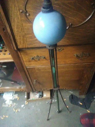 Blue Glass Ball And Copper Lightning Rod