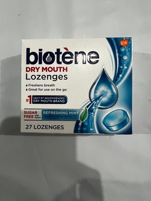 Biotene Dry Mouth Lozenges for Fresh Breath, Refreshing Mint, 27 Count EXP:09/24