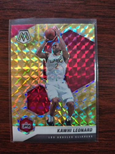 2020-21 Panini Mosaic Kawhi Leonard Yellow Reactive Prizm