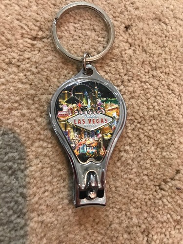 Las Vegas Nevada Coffee Mug Cup With Bottle Opener/Fingernail Clipper Keychain