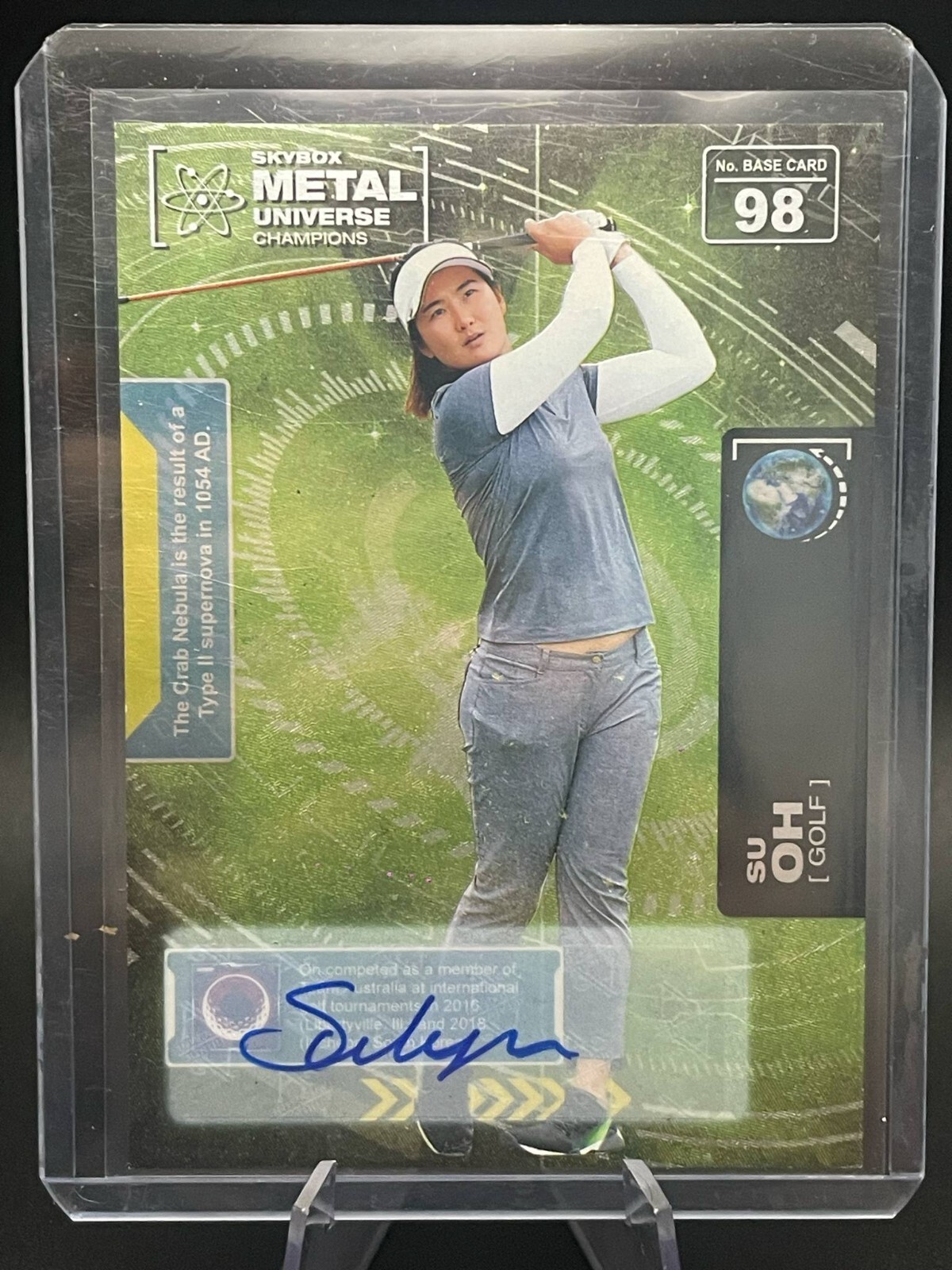 Su Oh 2021 Skybox Metal Universe Champions Auto #98 2022 ALPGA Winner