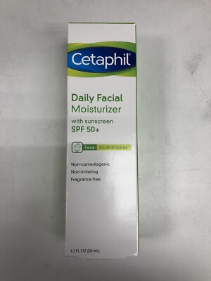 Cetaphil Daily Facial Moisturizer with Sunscreen, SPF 50+, 1.7 fl. oz.