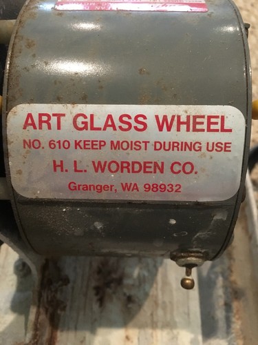 ART GLASS WHEEL GRINDING SMOOTHING H.L. WORDEN CO. ELECTRIC USED + MISC SUPPLIES