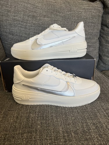 Nike Air Force 1 Low PLT.AF.ORM ホワイト Nike Women's Air Force 1 PLT.AF.ORM Shoes 'White/Silver
