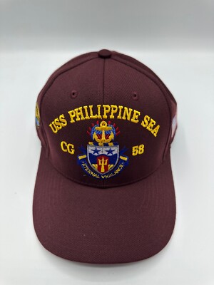 USS Philippine Sea CG 58 CSTT Logo The Corps Bordo Baseball Cap Hat One Size