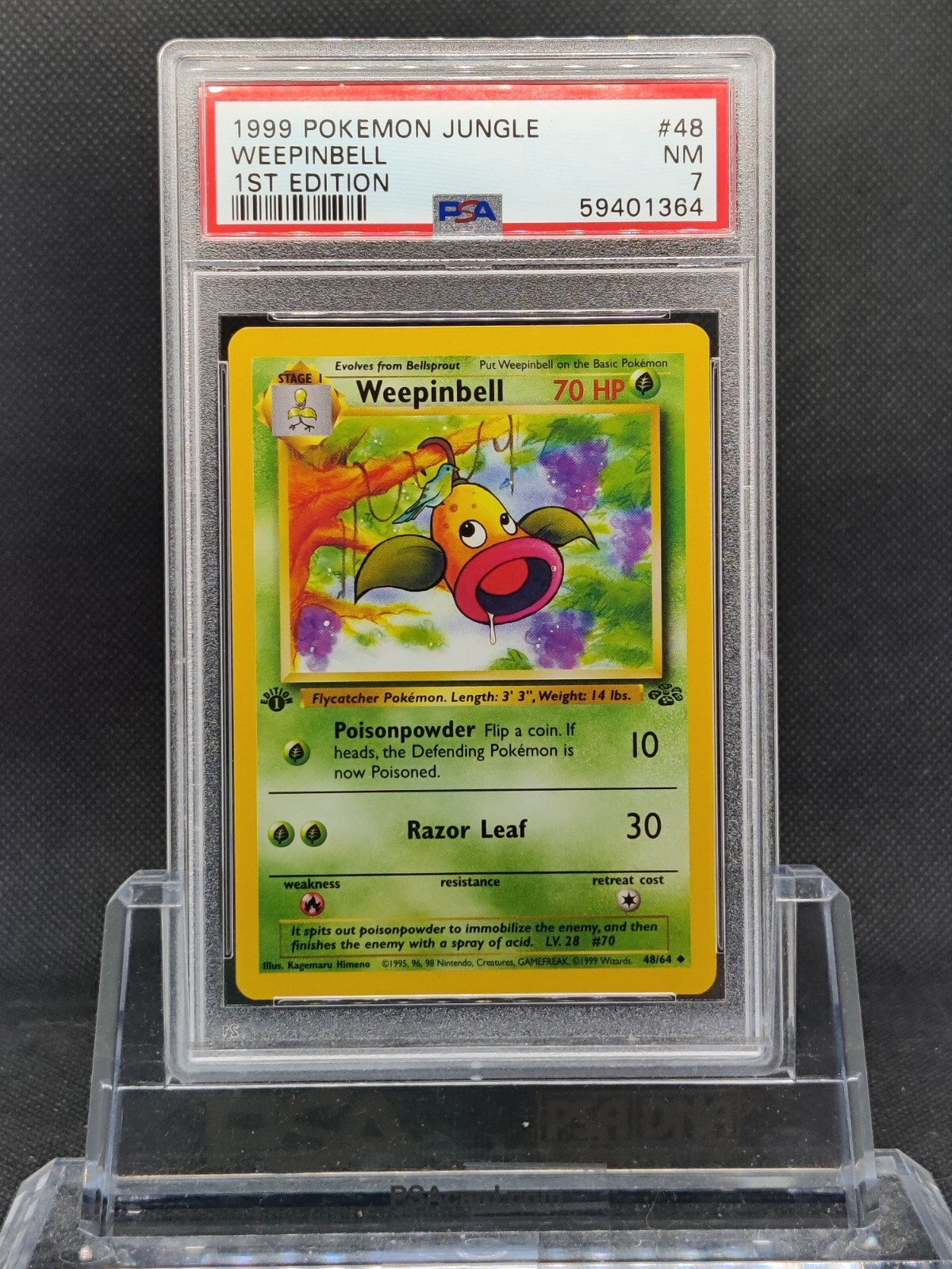 PSA 7 1999 1st Edition Jungle Weepinbell 48/64 Pokemon Card | eBay