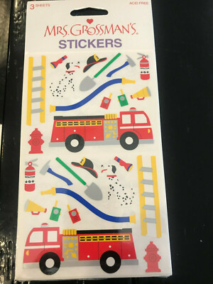 Mrs Grossmans Stickers Heavy Equipment Fire Fighter Gear Giant Dinosaur 