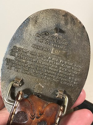 Vtg Hand-Tooled Western Cowboy Leather Belt PHIL farmer rodeo