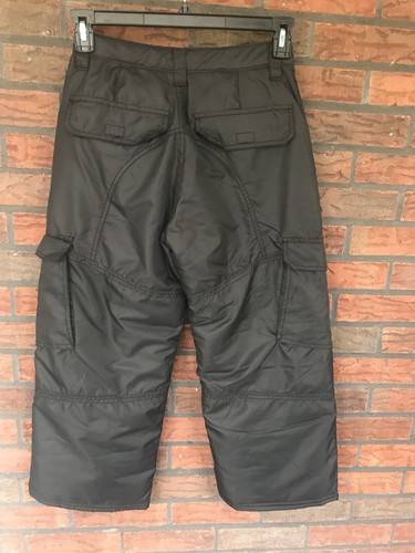 Black Cargo Ski Pants 10-12 Adjustable Waist Snow Bottoms Cold Weather Old Navy