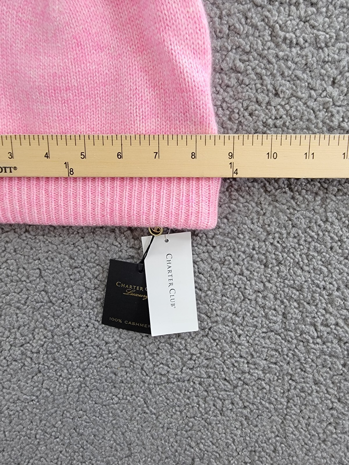 Charter Club 100% Cashmere Cuffed Beanie Women's One Size Bubblegum Heather - Picture 6 of 14