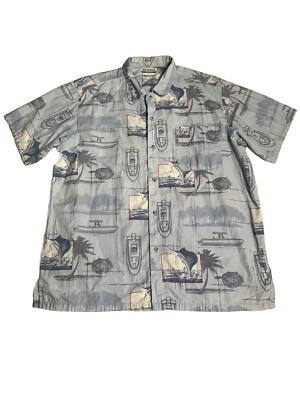Columbia Shirt  Men's X XL Multi  Color Short Sleeve  Shirt Beach Tropical Style