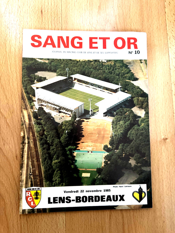 Football Programme Sang Et Or Rc Lens V Girondins Bordeaux Championnat 1985-86