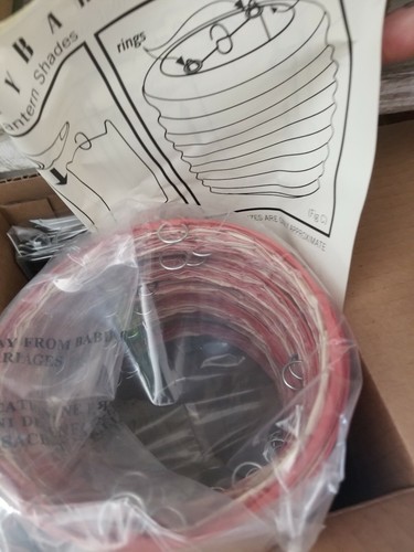 Pottery Barn Box Of 10 Red White Multistripe 4th of July Party Lantern Shades