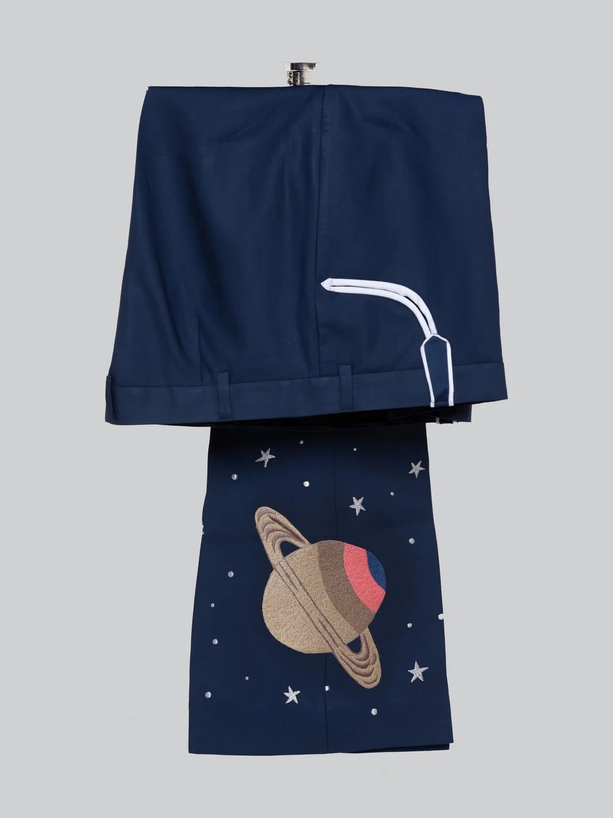 Pre-owned Custommade Men's Custom Made 2pc Wedding Western Space Universe Suite Blue Color