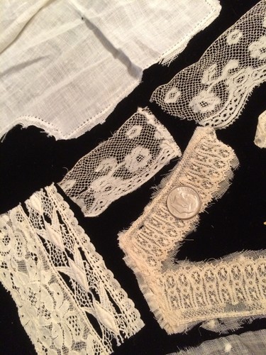 Antique Vintage Lace Scraps Bits Flowers Cutter Salvage Mixed Media