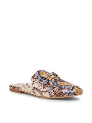 

STEVE MADDEN Женские желтые туфли в клетку со змеиной кожей и открытой спиной, туфли без каблуков Kori, 6 м, Желтый, KORI01S1