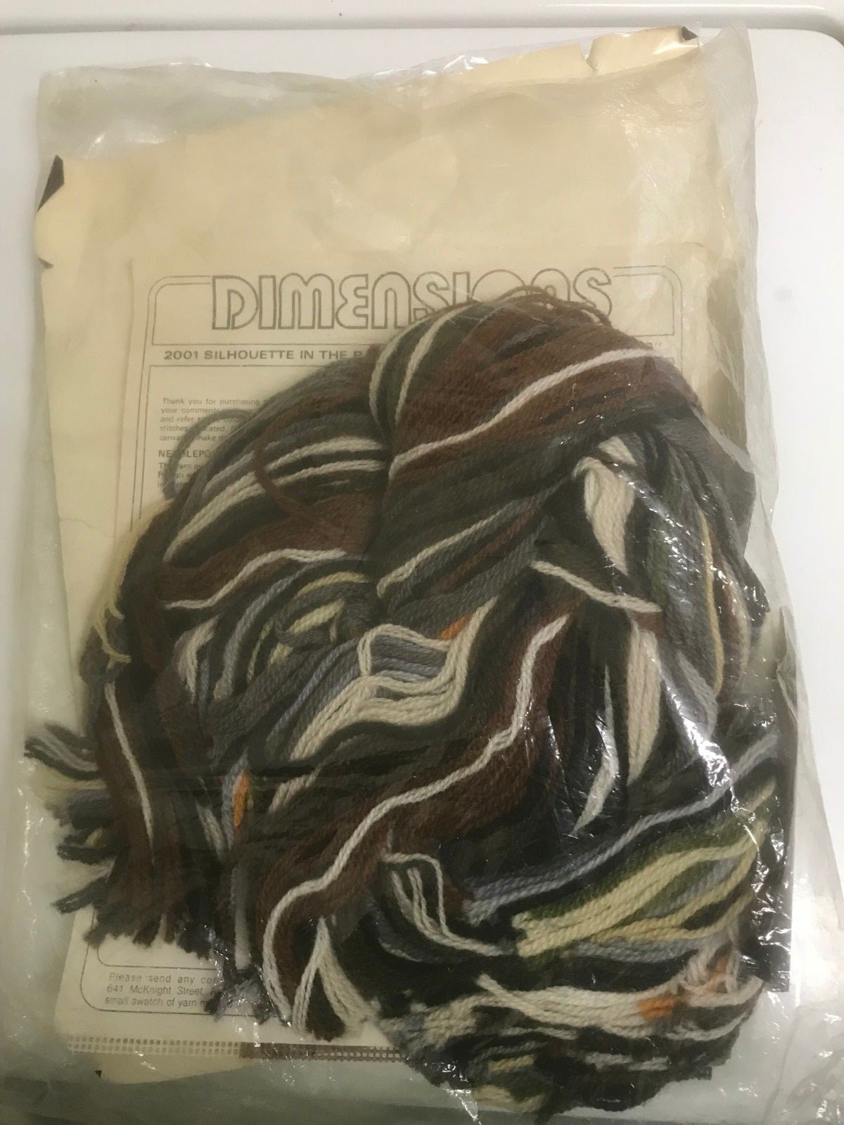 Dimensions SILHOUETTE IN THE RAIN 2001 Needlepoint Kit Horse Buggy 1977