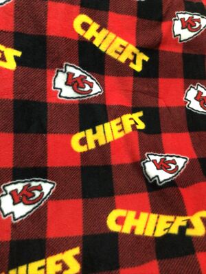 Chiefs KC Kansas City Fleece Blanket 60 X 72 Big Size Buffalo Plaid