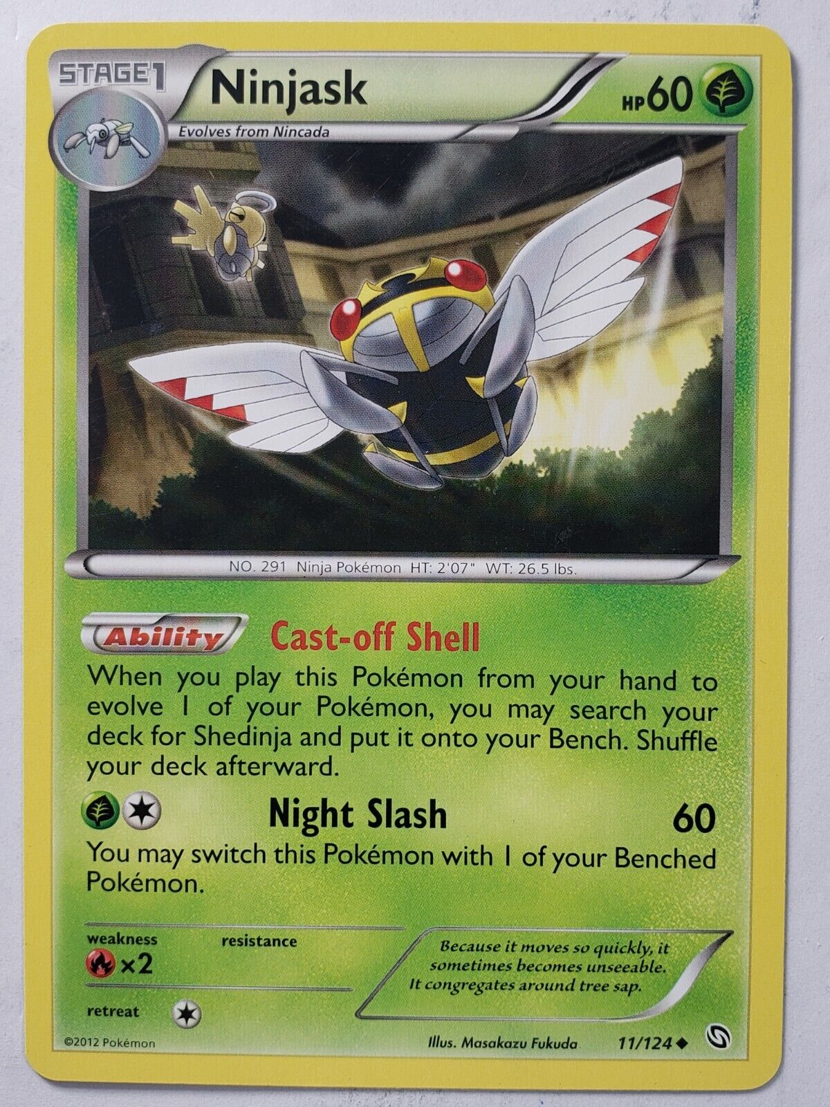 Ninjask 11/124 VLP - Dragons Exalted Pokemon Card - Masakazu Ninjask 11/124 VLP - Dragons Exalted Pokemon Card - Masakazu