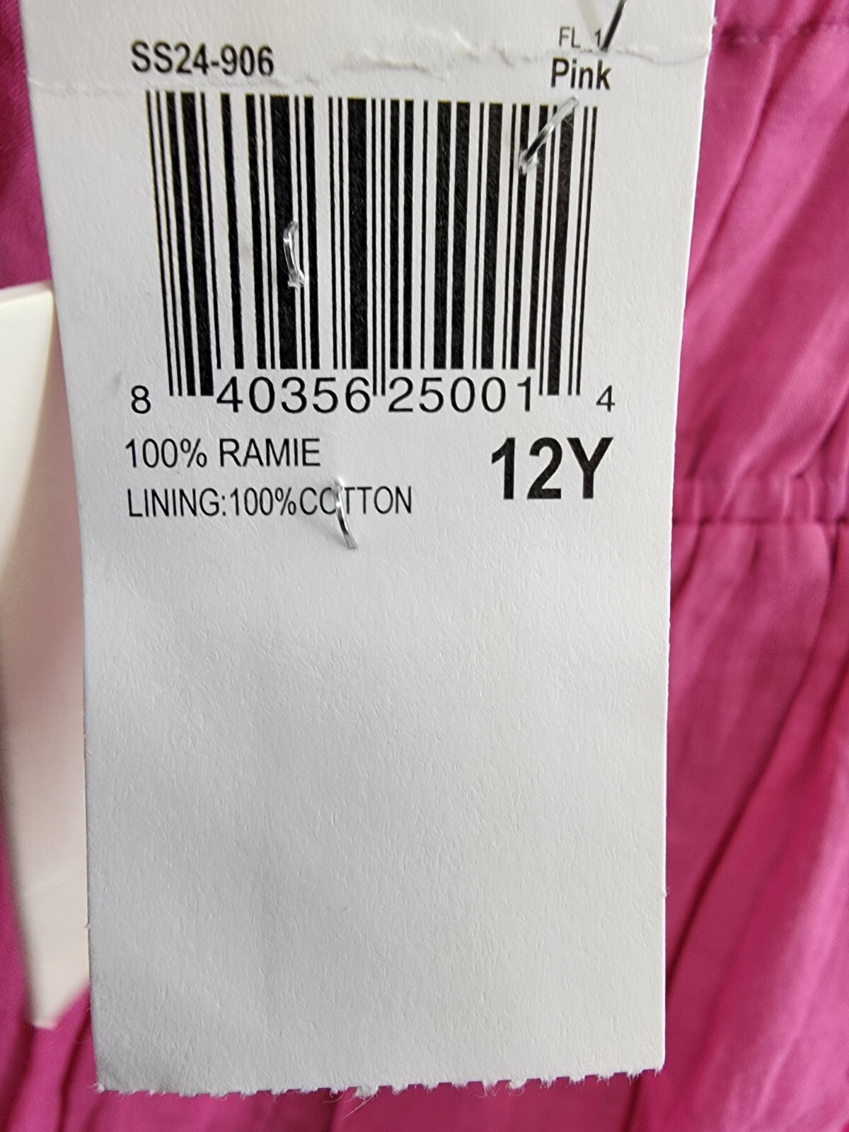 Sea Cole Smocked Sleeveless Dress Girls' 12Y Pink Square Neck Tiered Back Zip - Picture 18 of 18