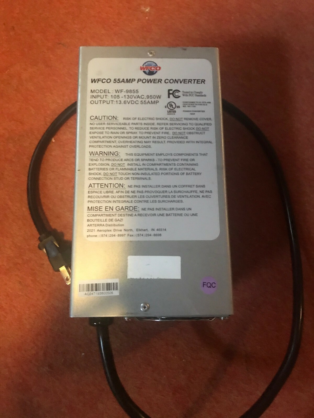Wfco 55 Amp Power Converter Wf-9855 - Used for sale in ...