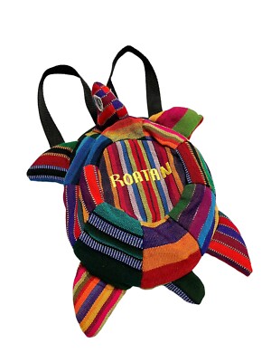 Roatan Guatemalan Turtle Backpack Small Bag Multicolor Animal Purse SY1