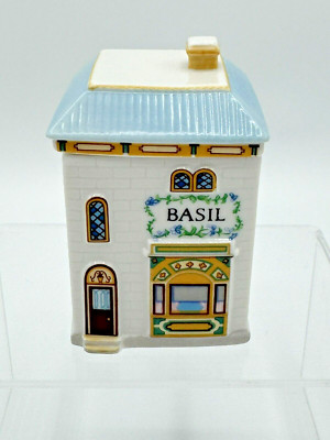 Basil The Lenox Spice Village Fine Porcelain House Jar 1989  3  Tall Vintage