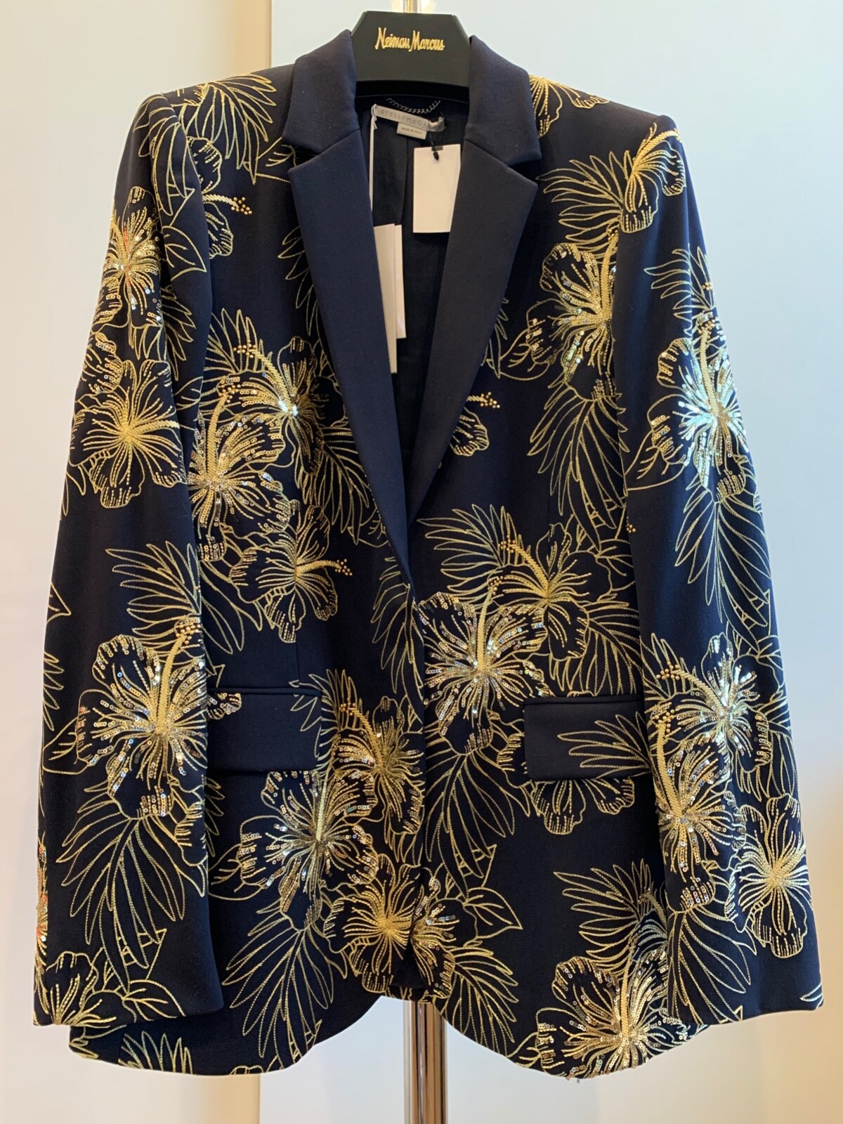 Stella McCartney Womens Jacket Blazer Black w Gold Sequins
